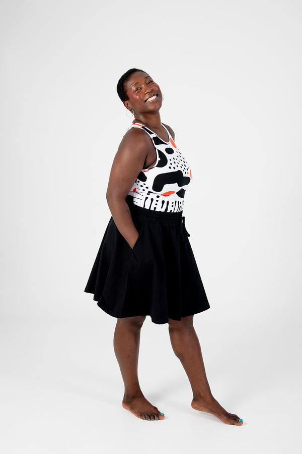 Circle Mini Skirt in Black - Manners London