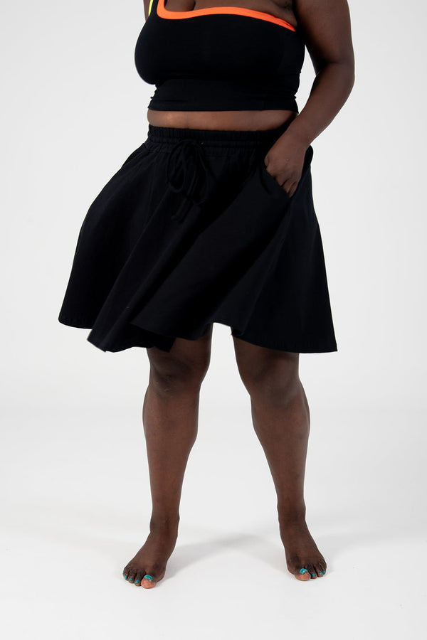 Circle Mini Skirt in Black - Manners London