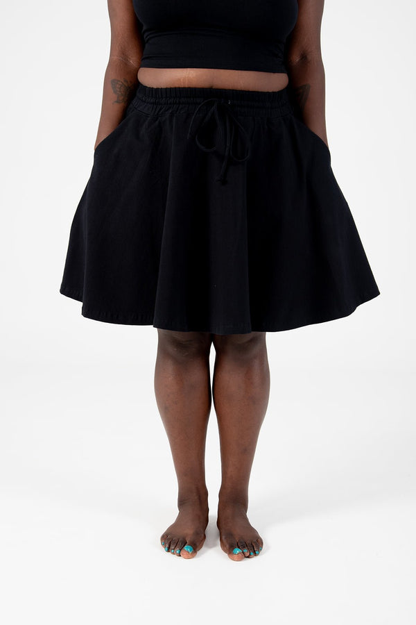 Circle Mini Skirt in Black - Manners London
