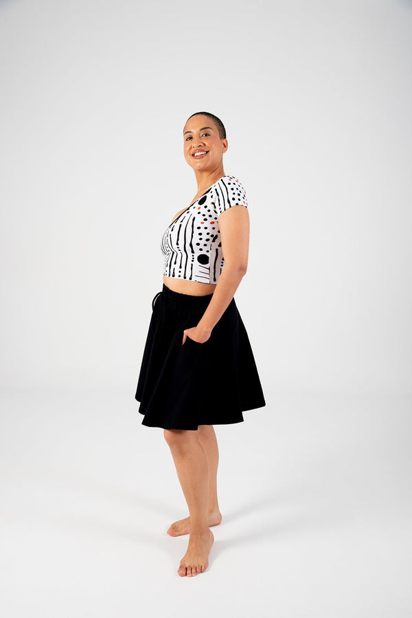 Circle Mini Skirt in Black - Manners London