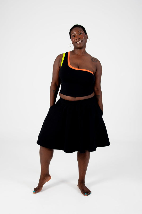 Circle Mini Skirt in Black - Manners London