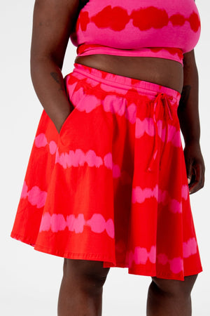 Circle Mini Skirt in Blot Red - Manners London