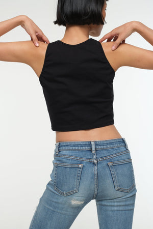 CORE CROP 5 PACK: Crop Vest / Scoop Crop Vest / EKA Racer crop/ Iza Crop Vest / Shinni Neck crop in Black - Manners London