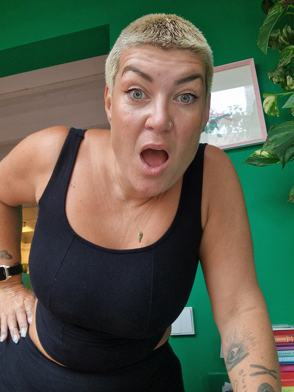 Corset Panelled Mid Crop Top in Black - Manners London