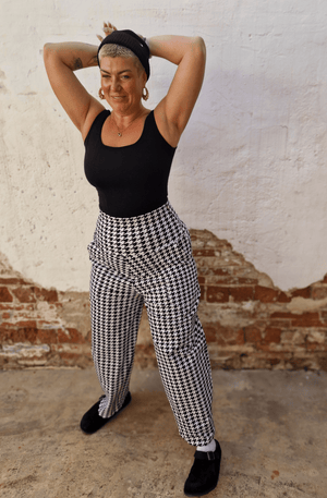 Corset Panelled Mid Crop Top in Black - Manners London