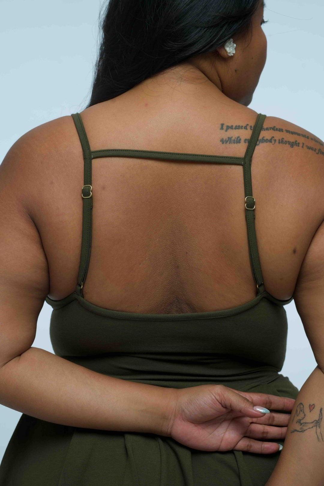 Corset Puff Dress Mini in Khaki Green (with pockets) - Manners London