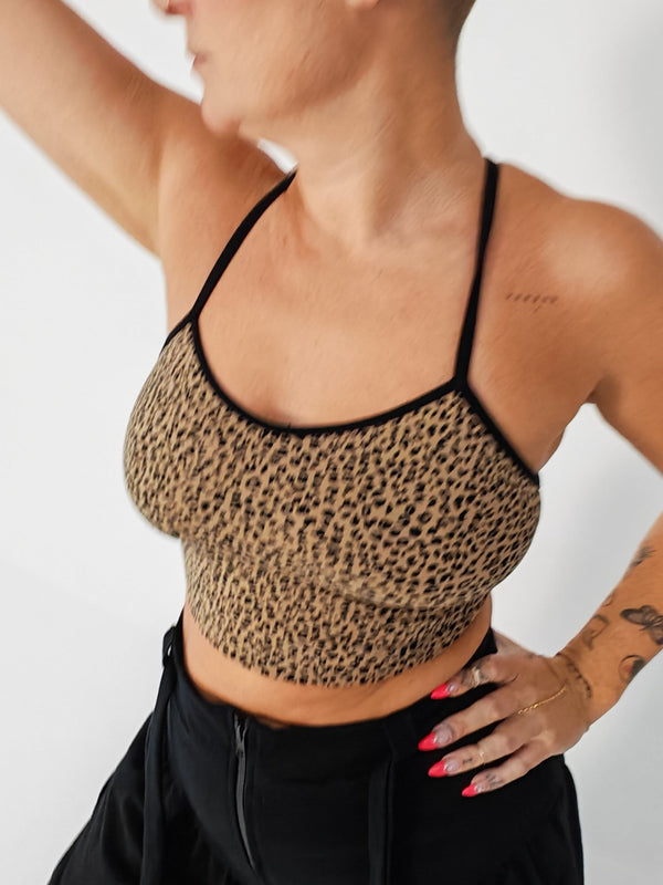 CROP VEST 3 PACK in Khaki Green/moss , Flame/lime and Leopard print/black - Manners London