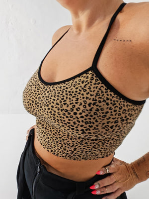 CROP VEST 3 PACK in Khaki Green/moss , Flame/lime and Leopard print/black - Manners London