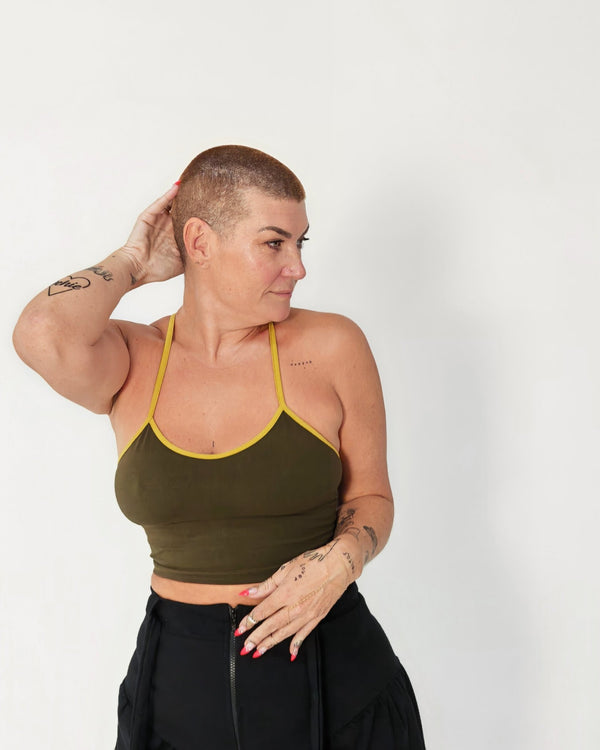 CROP VEST 3 PACK in Khaki Green/moss , Flame/lime and Leopard print/black - Manners London