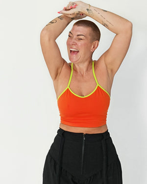CROP VEST 3 PACK in Khaki Green/moss , Flame/lime and Leopard print/black - Manners London
