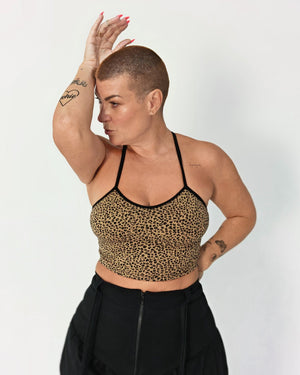 CROP VEST 3 PACK in Khaki Green/moss , Flame/lime and Leopard print/black - Manners London