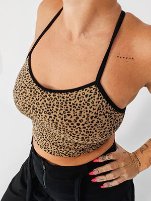 CROP VEST 3 PACK in Khaki Green/moss , Flame/lime and Leopard print/black - Manners London