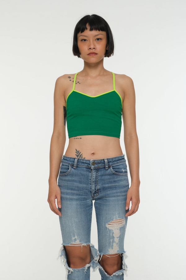 CROP VEST 3 PACK in Tangerine, Forbidden Fruit print and Grass Green/Lime - Manners London