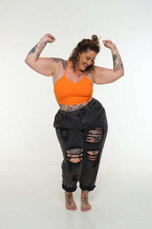 CROP VEST 3 PACK in Tangerine, Forbidden Fruit print and Grass Green/Lime - Manners London