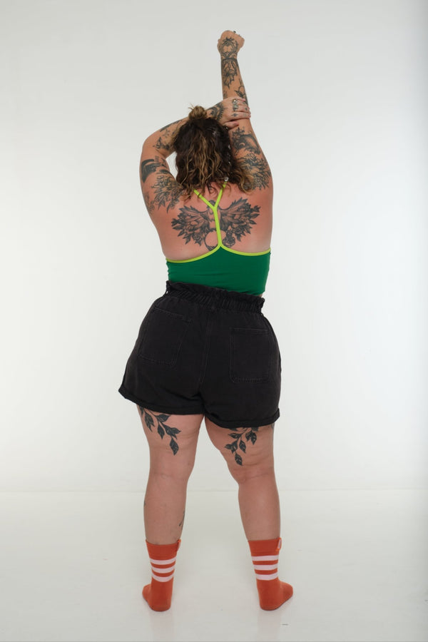 CROP VEST 3 PACK in Tangerine, Forbidden Fruit print and Grass Green/Lime - Manners London