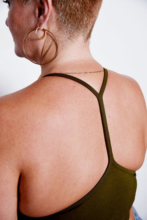 Crop Vest Top in Khaki Green LIMITED EDITION! - Manners London