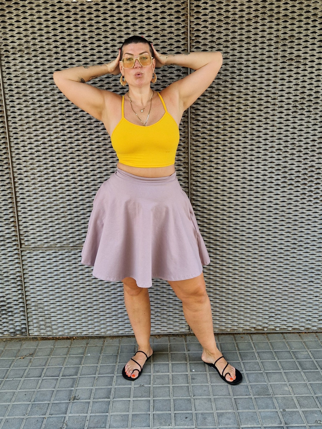 Crop Vest Top in Mango - Manners London