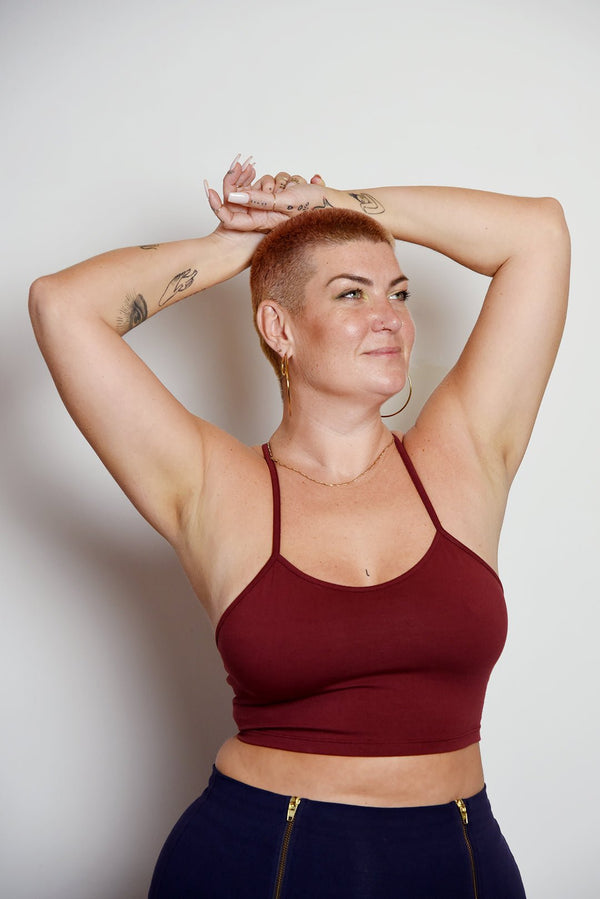 Crop Vest Top in Tawny Port LIMITED EDITION! - Manners London