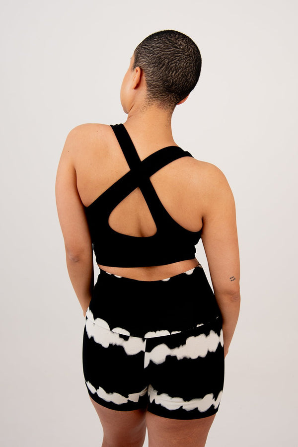 Cross Back Crop Bra In Black - Manners London