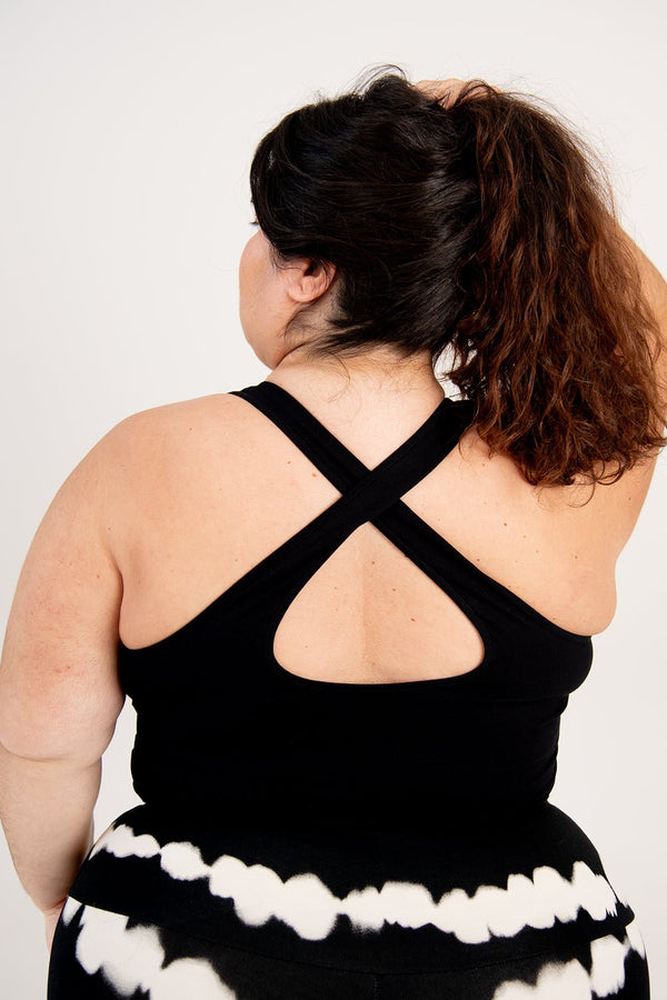 Cross Back Crop Bra In Black - Manners London