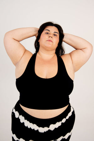 Cross Back Crop Bra In Black - Manners London