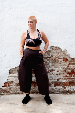 Cross Back Crop Bra in Hujan Manis - Manners London