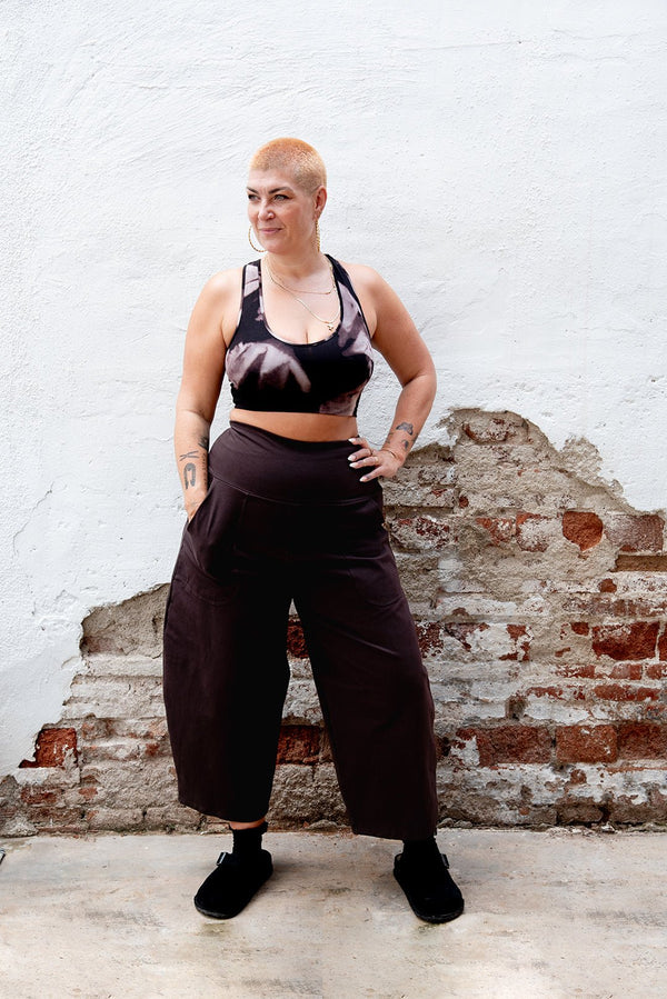 Cross Back Crop Bra in Hujan Manis - Manners London