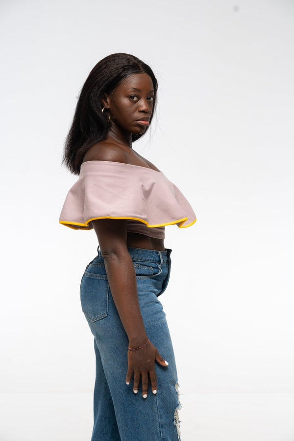 Diida 3 - Way Crop Top in Dust/Mango Edge - Manners London