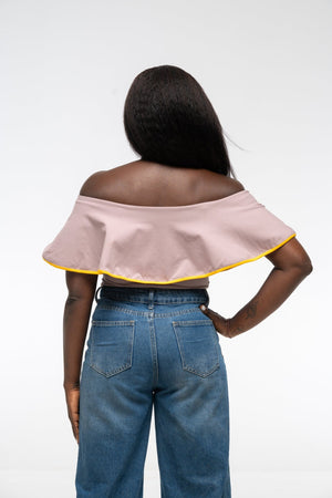 Diida 3 - Way Crop Top in Dust/Mango Edge - Manners London