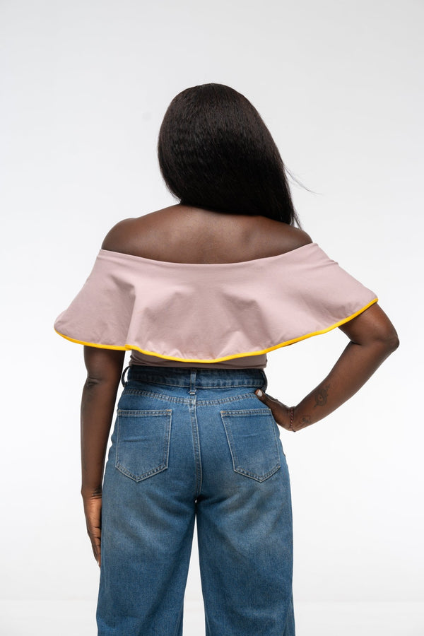 Diida 3 - Way Crop Top in Dust/Mango Edge - Manners London
