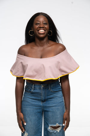 Diida 3 - Way Crop Top in Dust/Mango Edge - Manners London