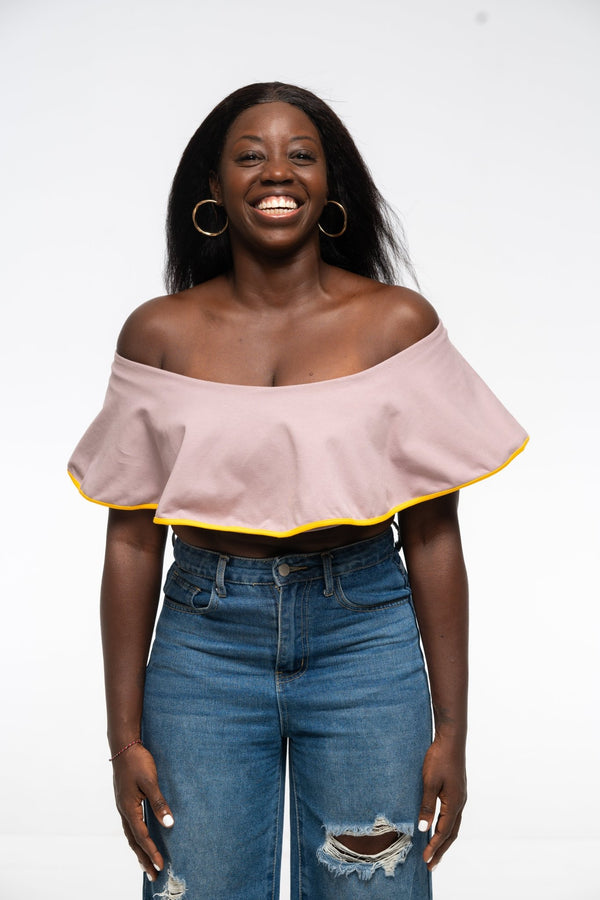 Diida 3 - Way Crop Top in Dust/Mango Edge - Manners London