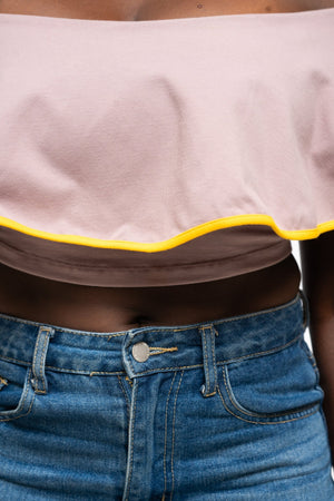 Diida 3 - Way Crop Top in Dust/Mango Edge - Manners London