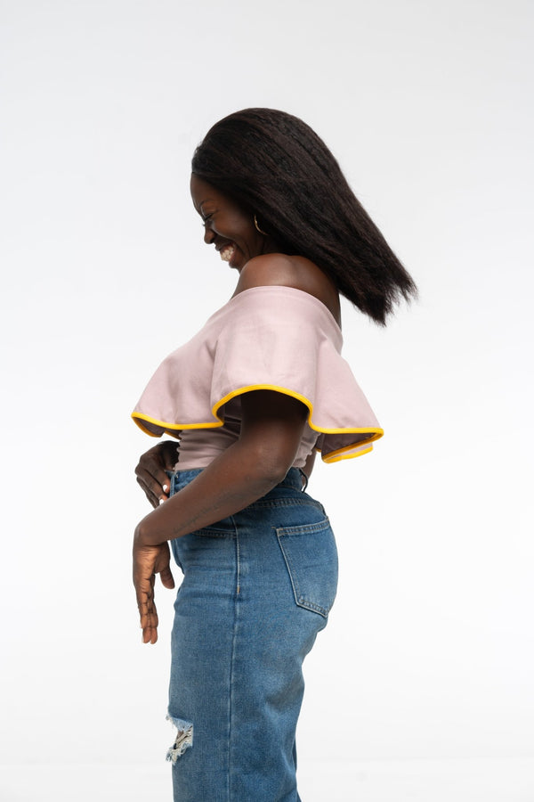 Diida 3 - Way Crop Top in Dust/Mango Edge - Manners London