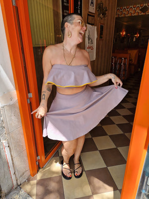 Diida 3 - Way Crop Top in Dust/Mango Edge - Manners London