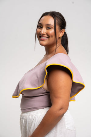 Diida 3 - Way Crop Top in Dust/Mango Edge - Manners London