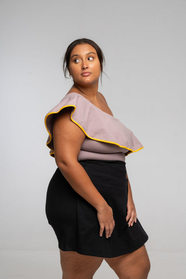 Diida 3 - way Full Length Top in Dust/Mango Edge - Manners London