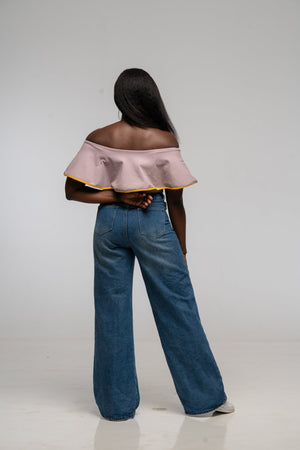 Diida 3 - way Full Length Top in Dust/Mango Edge - Manners London