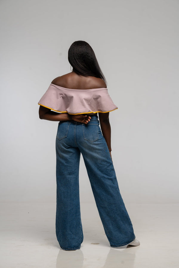 Diida 3 - way Full Length Top in Dust/Mango Edge - Manners London