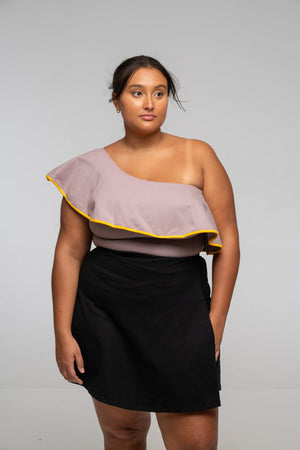 Diida 3 - way Full Length Top in Dust/Mango Edge - Manners London