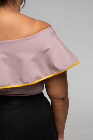 Diida 3 - way Full Length Top in Dust/Mango Edge - Manners London