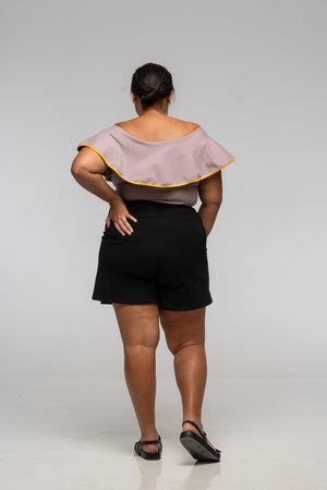 Diida 3 - way Full Length Top in Dust/Mango Edge - Manners London