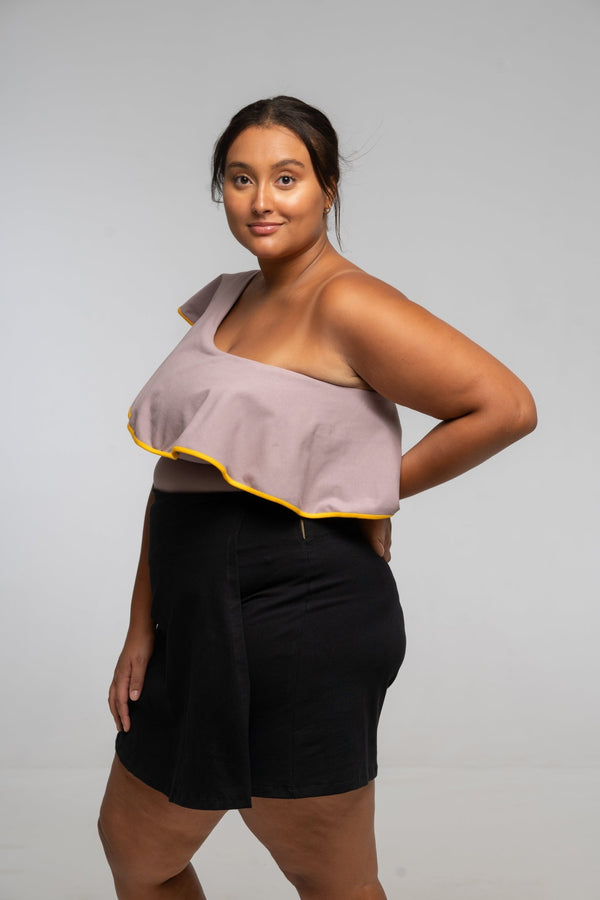 Diida 3 - way Full Length Top in Dust/Mango Edge - Manners London