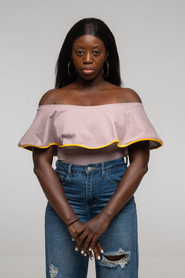 Diida 3 - way Full Length Top in Dust/Mango Edge - Manners London