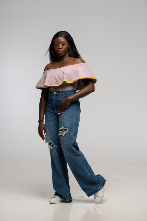 Diida 3 - way Full Length Top in Dust/Mango Edge - Manners London