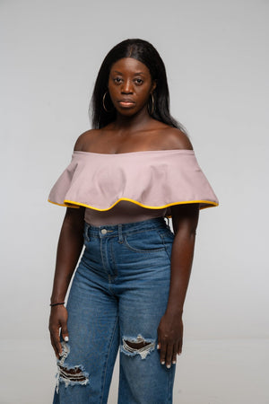Diida 3 - way Full Length Top in Dust/Mango Edge - Manners London