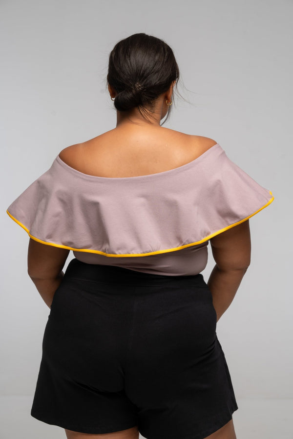 Diida 3 - way Full Length Top in Dust/Mango Edge - Manners London