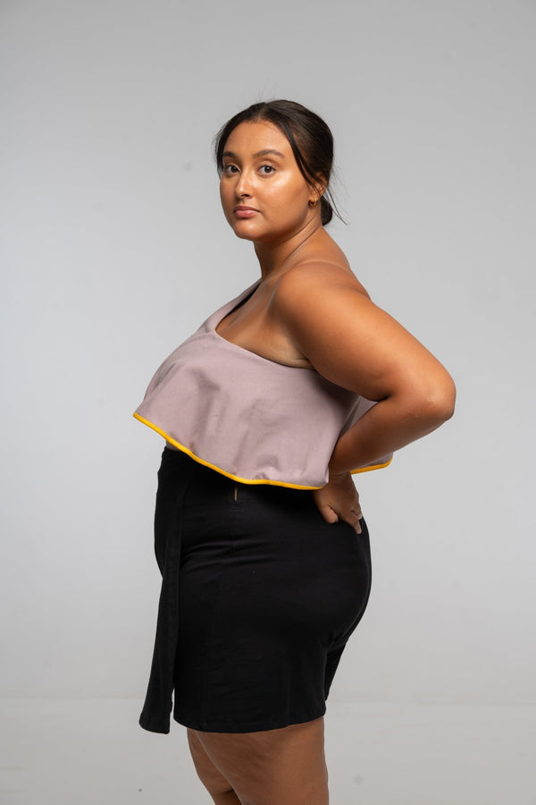 Diida 3 - way Full Length Top in Dust/Mango Edge - Manners London