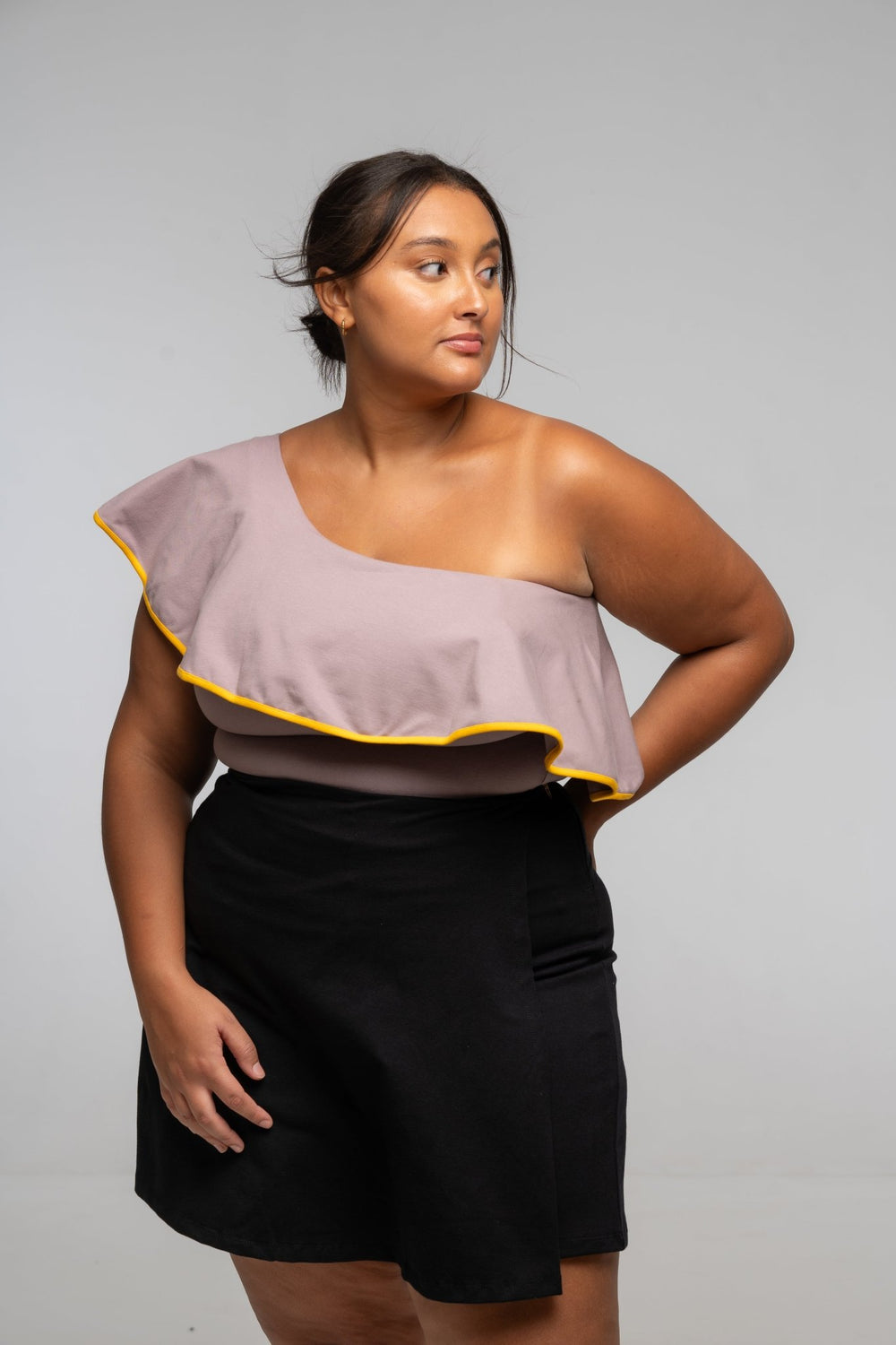 Diida 3 - way Full Length Top in Dust/Mango Edge - Manners London