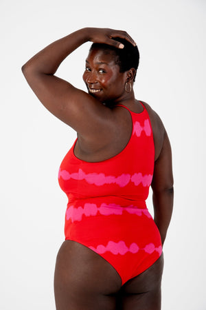 Eka Bodysuit Tall In Blot Red - Manners London